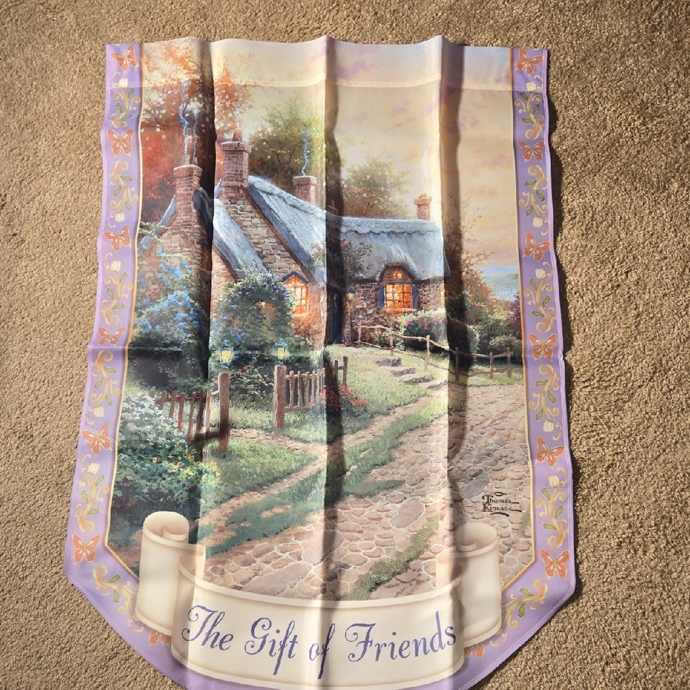 Thomas Kinkade Purple and Cream. "The Gift Of Friends"